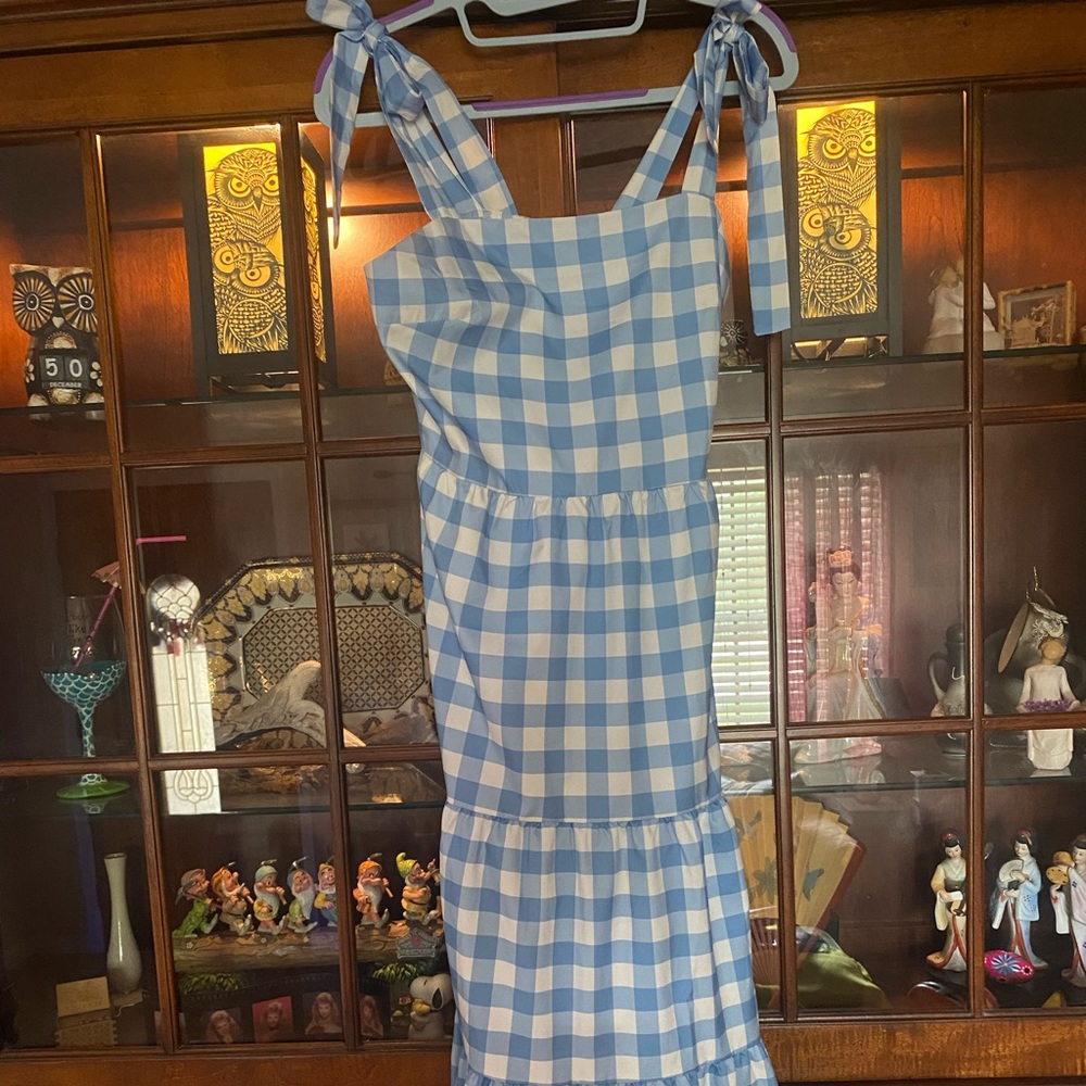 Blue gingham summer dress